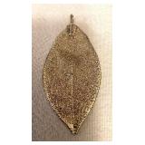 SJP816 Vintage Gold Dipped Maile Leaf Pendant