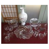 Fine Glassware and Ceramic Vase