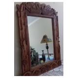 Hand Carved Solid Wood Framed Mirror
