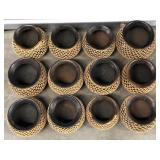 LKF010 - DOZEN TERRACOTTA WITH RATTAN NET BOWLS