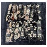 LKF260- Shells On Leather Belt 