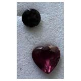 LKF734- Spinel Heart & Round Chocolate Diamond Stones