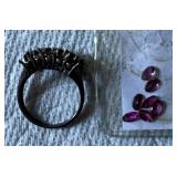 LKF779- Silver Ring Setting & Pink Tourmaline Gemstones 