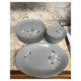 CTD027- Fine China Sapphire Dinner & Saucer Plates By Deville