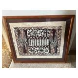 CTD086 Koa Framed Kapa Tapa Cloth Art