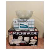 CTD125- Microwave Cookware, Etched Glass Bowl & Sealer