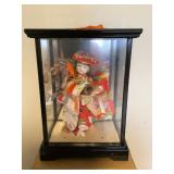 CTD153 Japanese Doll In Glass Case 
