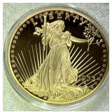 SST364 - 2012 Liberty Eagle Replica Proof $20 Coin. 24k Gold LAYERED. 
