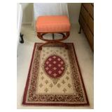 MMS214 Fabric Upholstered Ottoman & Rug 