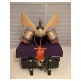 MTH026 Decorative Japanese Boy’s Day Samurai Helmet With Lacquered Box