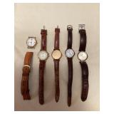 MTH048 Five Women’s Watches With Brown Wrist Bands