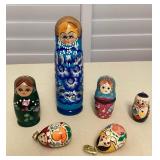 MTH071 Russian Matryoshka Nesting Dolls, Trinket Dish & Ornaments 