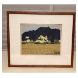 MTH096 Koa Framed Limited Edition Japanese Scenic Block Print