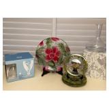 MTH138 Hawaiian Etched & Handpainted Glassware & Glass Plates