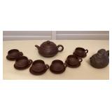 MTH201 Chinese Clay Teapot, Teacups & Saucers Set