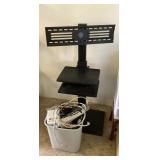 MMM055 Metal TV Stand & Mystery Cord Bin
