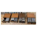 MMM082 - Four Wooden Cd Holders With Cds 80s and 90s All Genres