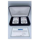 MMM222-Limited Ed Proof Silver Eagle 2 Coin Anniversary Set