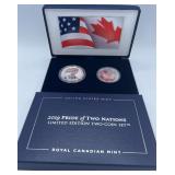 MMM225-US Mint/Royal Canadian Mint 2019 Pride Of Two Nations LE 2 Coin Set