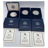 MMM250-MMM249-3ea American Eagle Silver Coins 2 Of 2