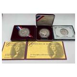 MMM252-US Mint LE Commemorative Silver Coins-Thomas Jefferson/Washington 