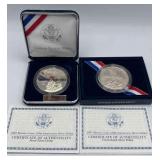 MMM275- Pair Of Marine Corps 230th Anniversary Silver Dollars