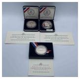 MMM283-3ea White House Bicentennial Silver Dollars