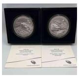 MMM297-2ea 2014, 5 Oz Fine Silver Coins America The Beautiful Series