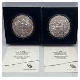 MMM311-2ea 2016, 5 Oz Fine Silver Coins America The Beautiful Series