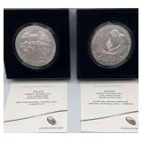 MMM329-2ea 2020, 5 Oz Fine Silver Coins America The Beautiful Series