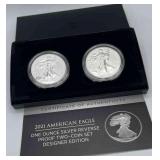MMM351-2021 American Eagle Reverse Proof 2 Coin Set Designer Edition