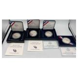 MMM353-4ea Commemorative Silver Dollars Mark Twain/Jamestown