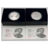 MMM369-2 Ea. 2022 American Eagle 1 Oz Silver Coins