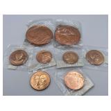 MMM386-8ea Copper And Bronze Medallions