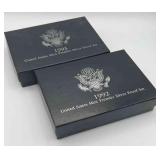 MMM390-1992 And 1993 Premier Silver Proof Sets