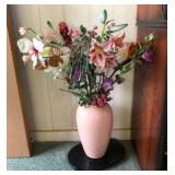 KVF009 Vintage Haeger Pink Ceramic Vase On Stand