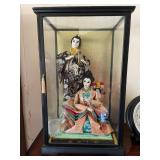KVF025- Japanese Dolls In Glass Case 