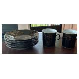 KVF064 - Black China Set - Maple White China