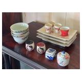 KVF068 Japanese Shot, Bowls, Plate Set