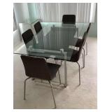 TTK012 Glass Top Dining Table & Six Chairs