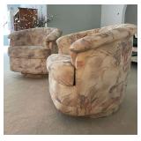 TTK026- Pair of Vintage Carson’s Plush Swivel Glider Chairs