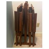 TTK028 - Useful Wood Folding Tables with Rack for Storage