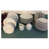 TTK100 - Porcelain Plates, Creamer, And Sugar Bowl 