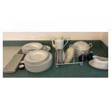 TTK118 - Porcelain Plates, Coffee Pot, Casserole Dish, And Gravy Boat