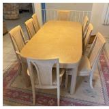 TTK122- Vintage Wood Dining Table with Chairs 
