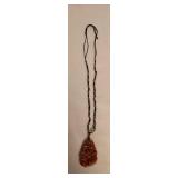 TTK160 Carved Jade Pendant On Adjustable Cord Necklace 