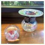 PFG088 Art Glass Paperweight & Vase