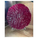 PFG100- Beautiful Red Glass Decorative Platter