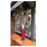 PFG110- Large Red Decorative Glass Vase