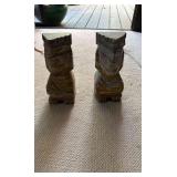 PFG145 - Two Stone Carved Mexican Aztec Figurines 